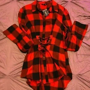 ブラウス シャツ flannel corset tops レディース Season Of Flannel Plaid Corset | Windsor
